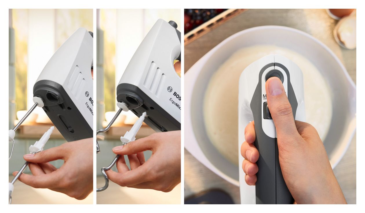 MFQ37470 ErgoMixx Handmixer 750 W 5 Stufen  (Schwarz, Weiß) 