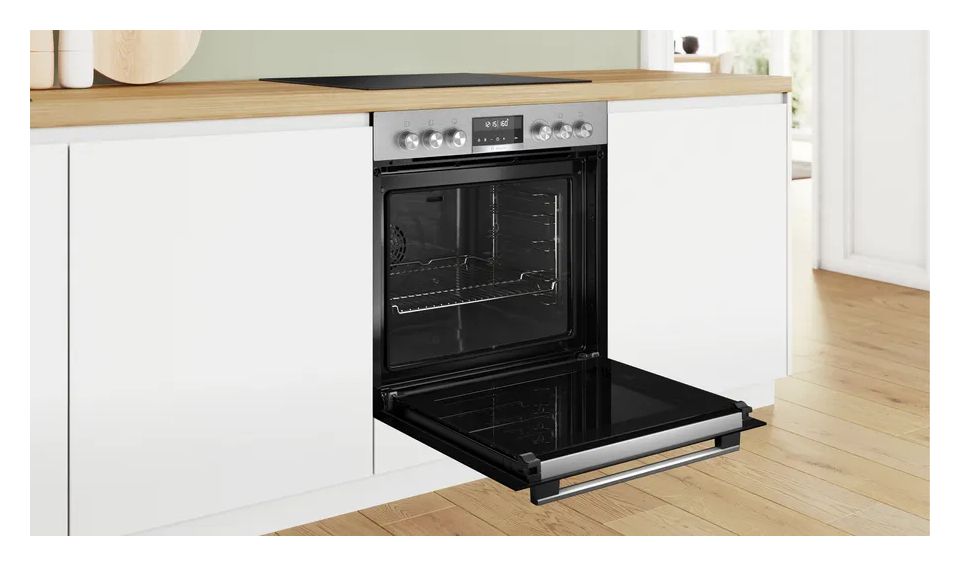 MKHSTEELP (HEG578BS4 + HEZ638000 + NIF64RCB5E) Herdset groß AutoClean mit 60 cm Glaskeramik Kochfeld 