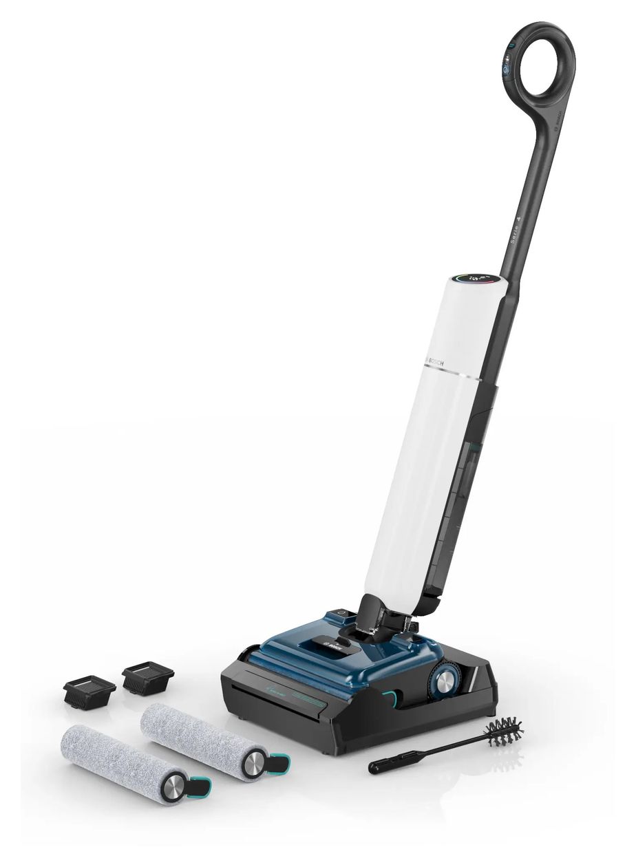 Serie 4 BHF41WE OneFlow Handstaubsauger Beutellos bis 40 min Laufzeit (Schwarz, Blau, Weiß) 