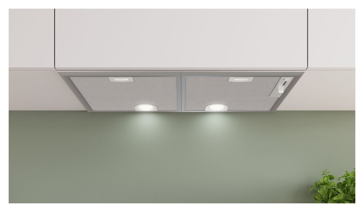 Serie 4 DHL755BM Lüfterbaustein Abluft/Umluft Dunstabzugshaube/Esse Einbau 70 cm (Metallisch, Silber) 