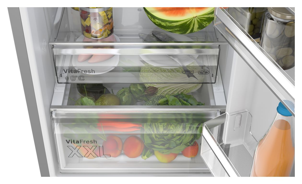 Serie 4 KGN39VIBT 260 l / 103 l Kühl-Gefrierkombi freistehend NoFrost 129 kWh Jahr  (Edelstahl) 