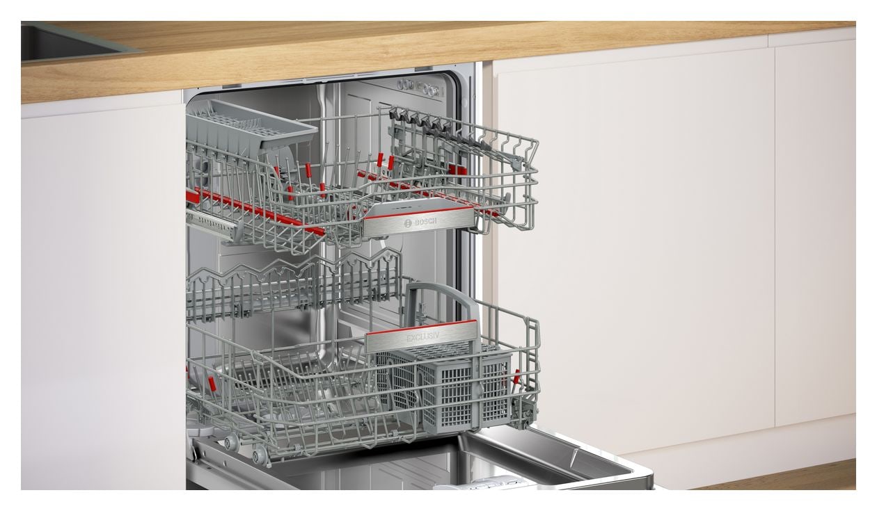 Serie 4 SMI4EBS04D 60 cm Geschirrspüler teilintegriert (ohne Front) Sehr leise 13 Maßgedecke aquaStop Funktion Wärmetauscher 