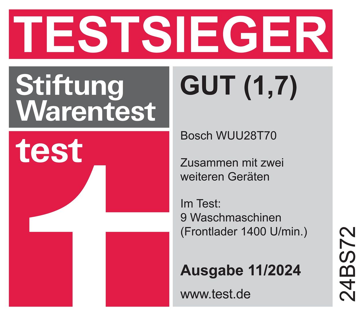 Serie 6 WUU28T70 8 kg Frontlader Waschmaschine 1400 U/min aquaStop Funktion AutoClean 