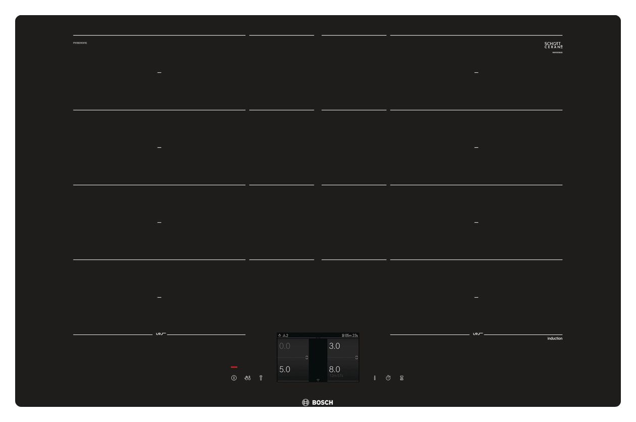 Serie 8 PXY801KW1E autarkes 80cm Induktions Kochfeld/Herdplatte 4 Zone(n) 