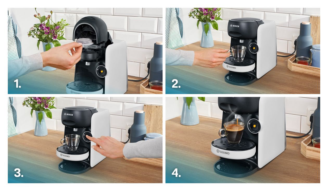 TAS164E Tassimo Finesse Kaffeekapsel Maschine  (Schwarz, Weiß) 