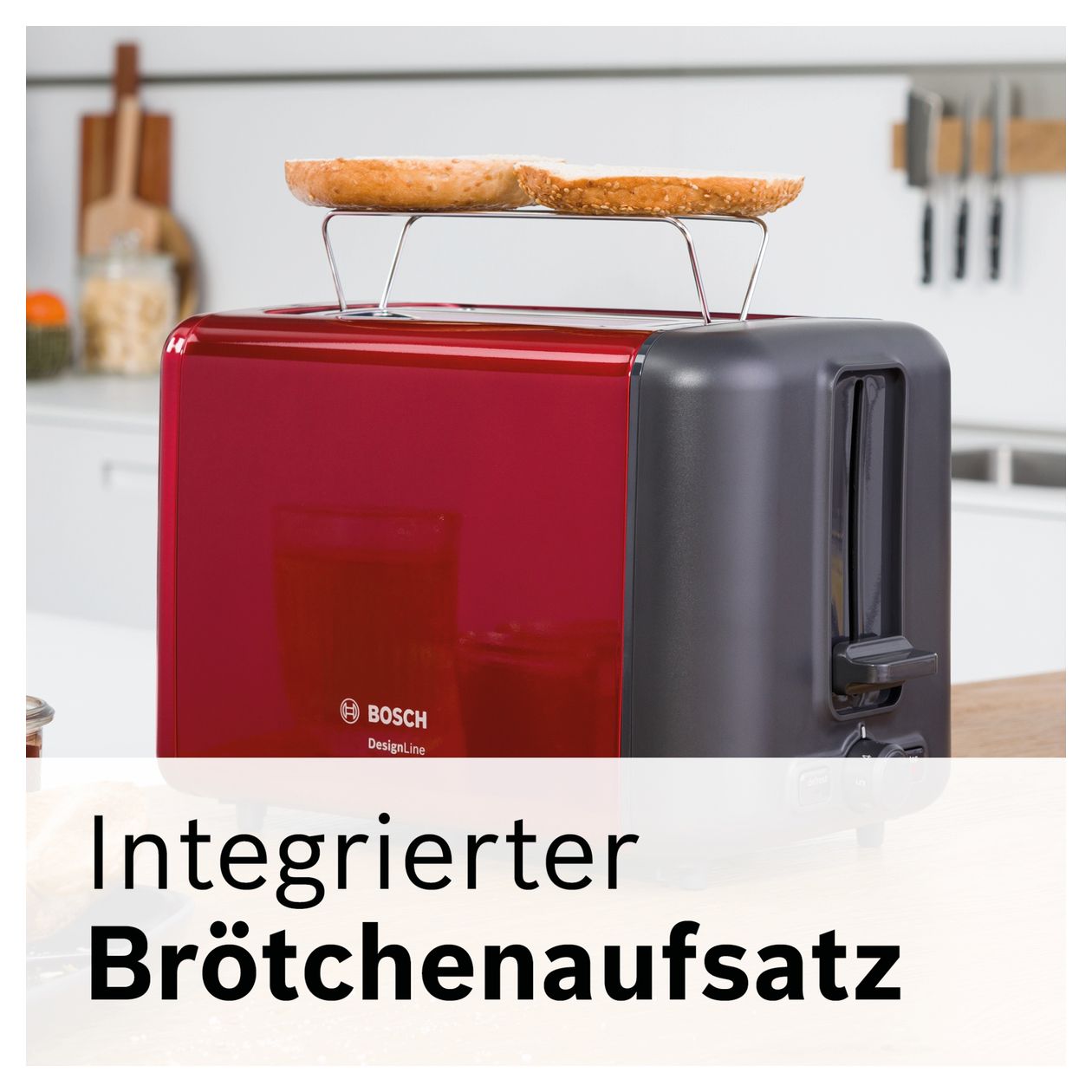 TAT3P424DE DesignLine Toaster 970 W 2 Scheibe(n)  (Schwarz, Rot) 
