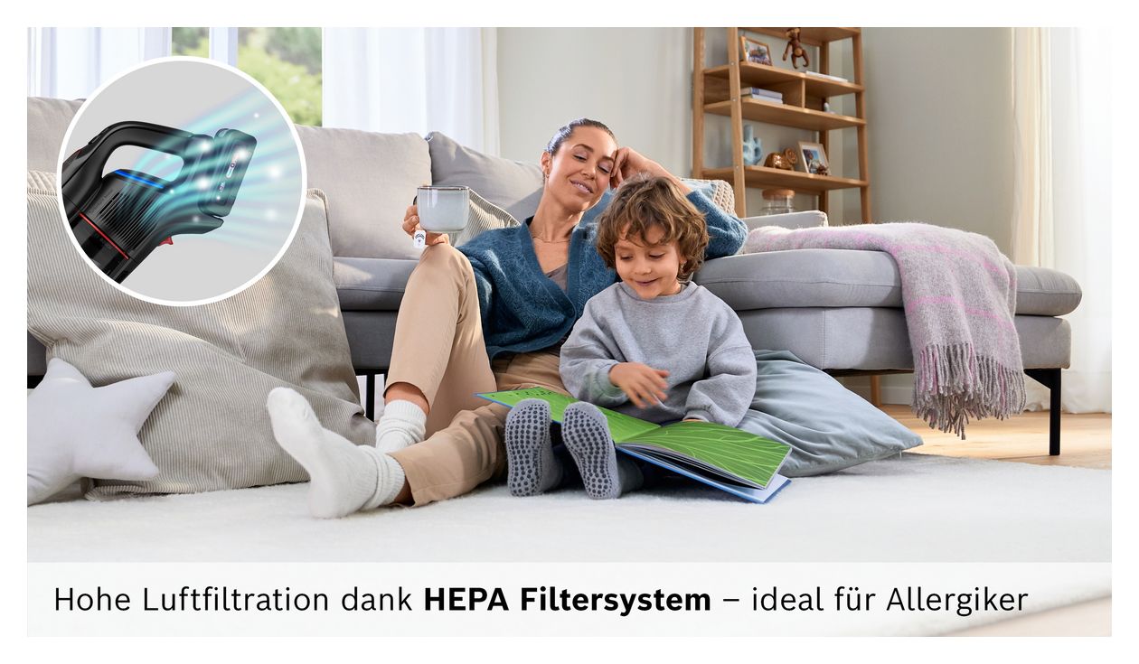 Unlimited 10 BKS1042POW Handstaubsauger Beutellos bis 80 min Laufzeit HEPA  (Schwarz) 