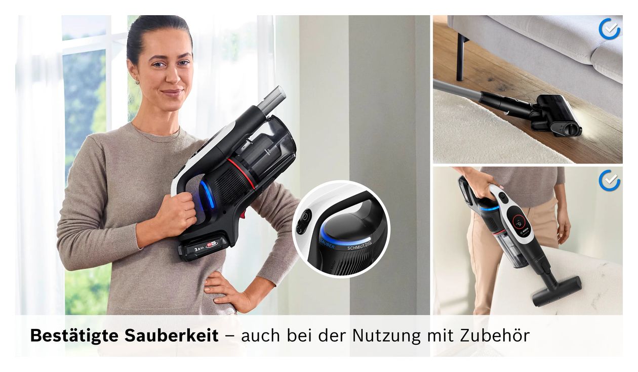 Unlimited 9 BKS931BA Handstaubsauger Beutellos bis 60 min Laufzeit 18 V HEPA  (Weiß) 