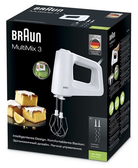 Braun HM3000WH (Weiß) MultiMix expert Handmixer 450 von W Stufen 3 5 Technomarkt
