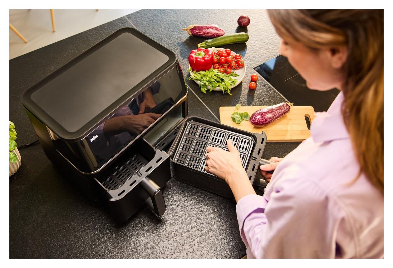 TD5030IBK Doppel Heißluftfritteuse 10 l 2400 W  (Schwarz, Silber) 