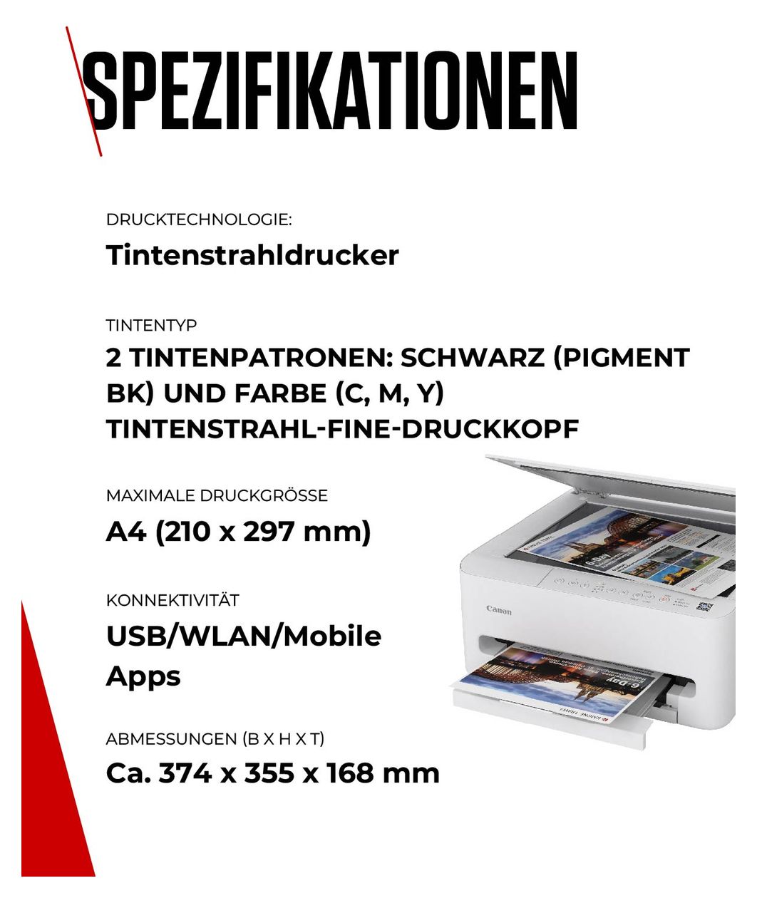Pixma TS4150i All in One A4 Tintenstrahl Drucker 1200 x 1200 DPI 