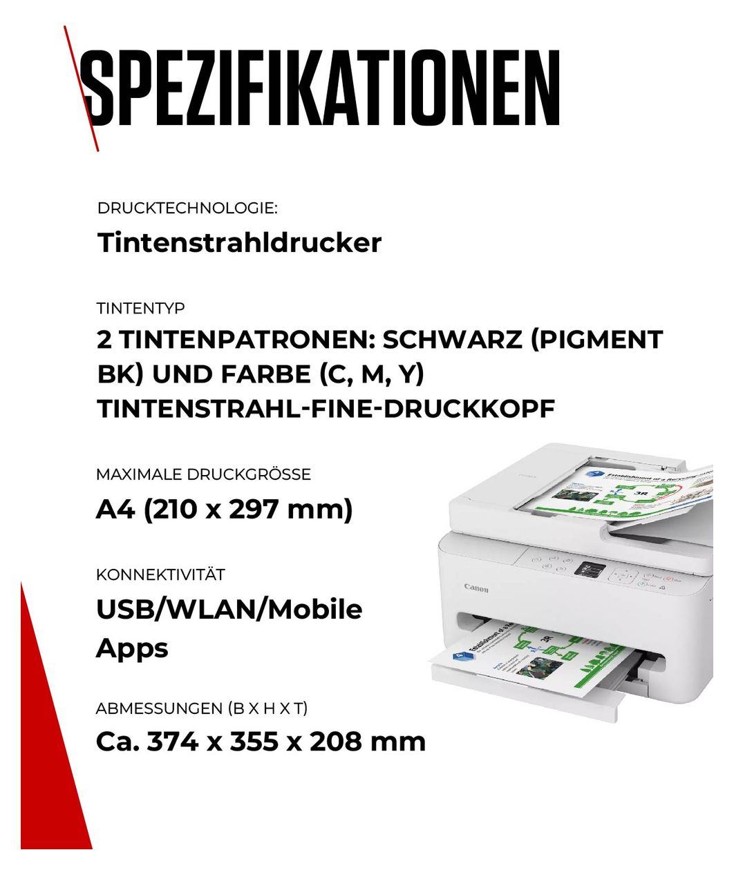 PixmaTS7550i All in One A4 Tintenstrahl Drucker 1200 x 1200 DPI 