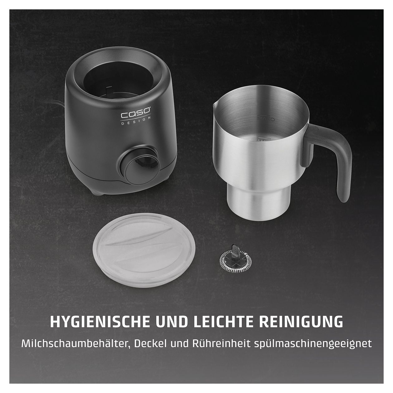 1667 PremiumLatte XL Milchaufschäumer Automatischer Milchaufschäumer/-wärmer ca. 350 ml  (Schwarz, Edelstahl) 