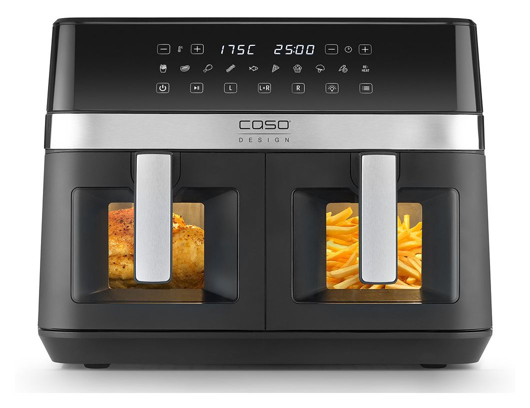 3186 AirFry DuoChef Doppel Heißluftfritteuse 14 l 2200 W  (Schwarz, Silber) 