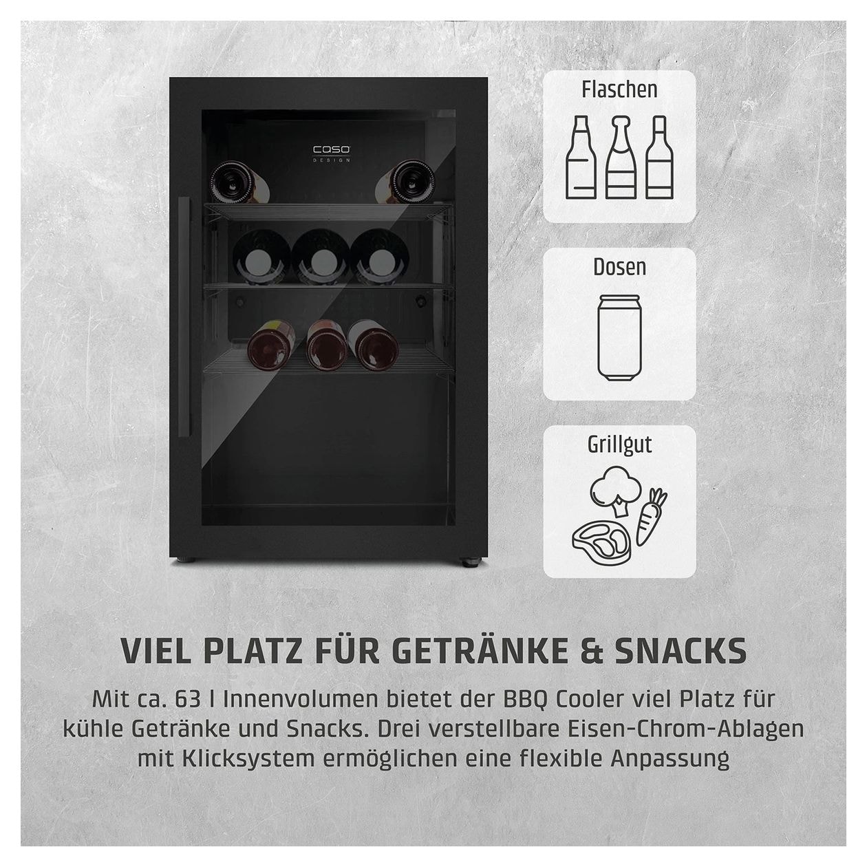 BBQ Cooler S-R700 Weinkühler Freistehend EEK: A 1 Zonen 