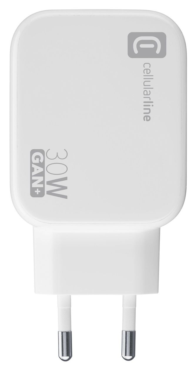 GaN+ mit ausziehbarem USB-C-Kabel 30 W Ladegerät  (Weiß) 
