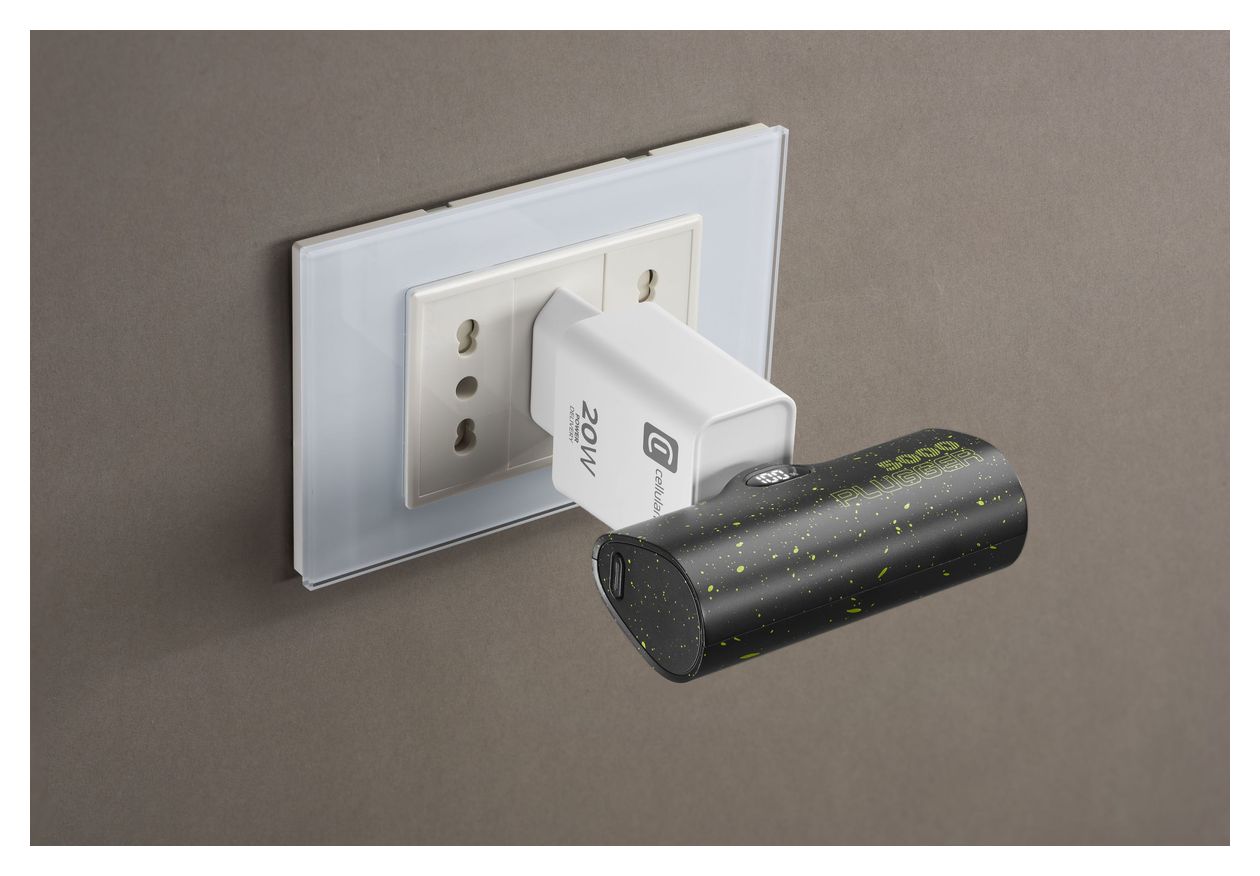 Plugger 5000 mAh Powerbank USB Typ-C  (Schwarz) 