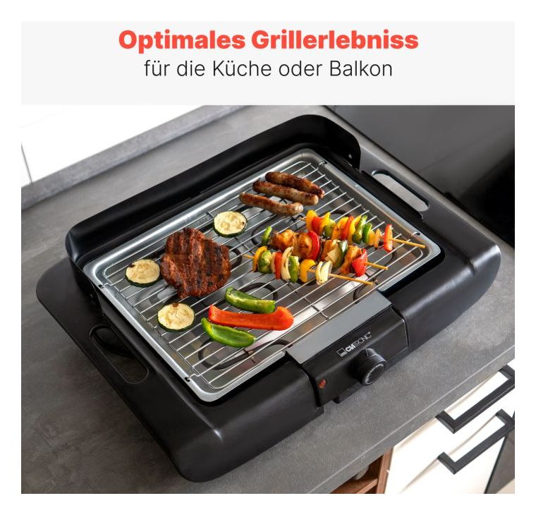 BQ3841 Tischgrill 2000 W mit 360 x 250 mm Fläche  (Schwarz) 