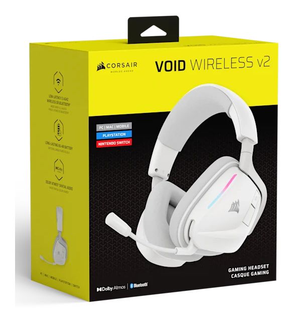 Void Wireless v2 Over Ear Bluetooth Kopfhörer kabelgebunden&kabellos  (Weiß) 