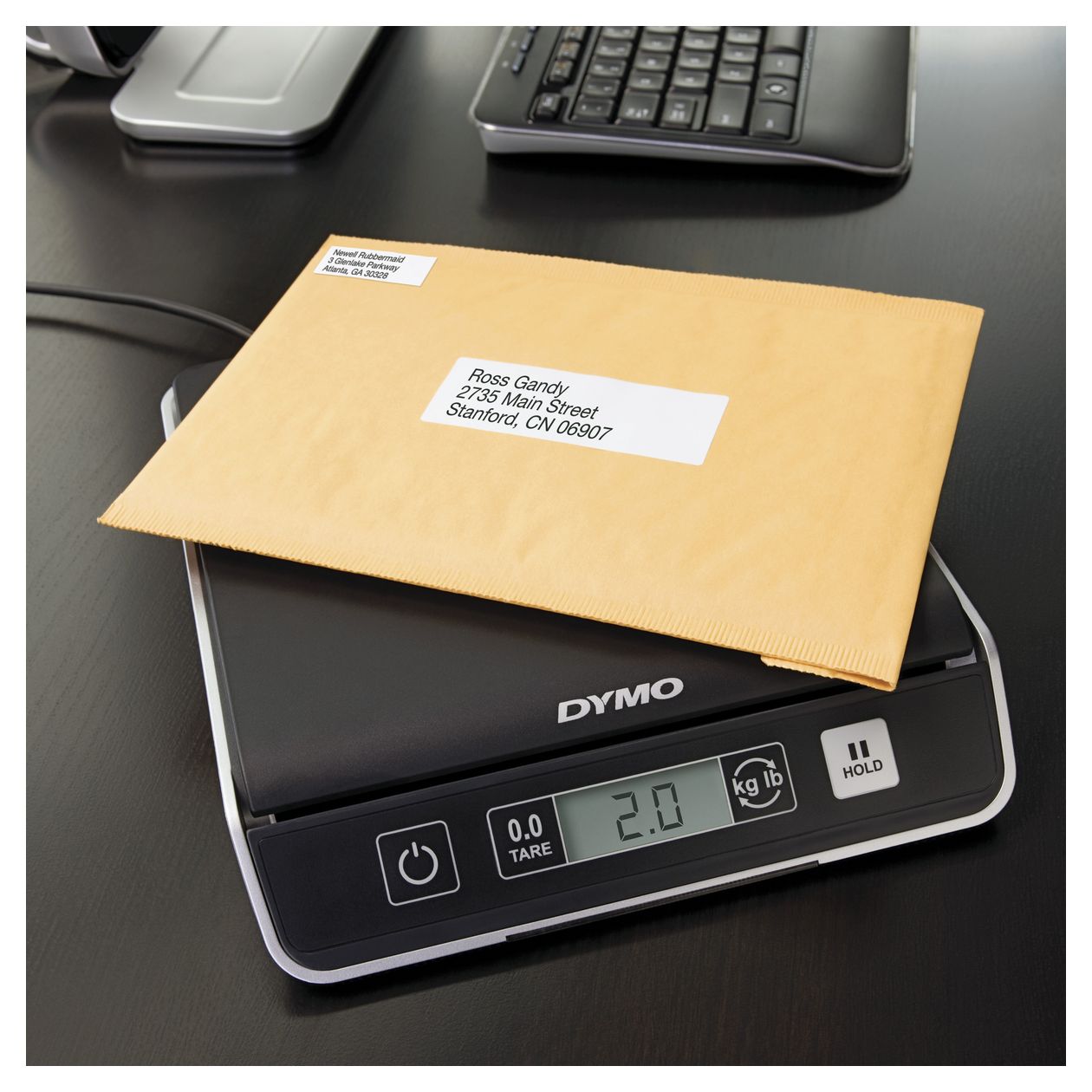 DYMO M2 Paketwaage | bis zu 2 kg | USB Briefwaage mit LCD-Bildschirm 