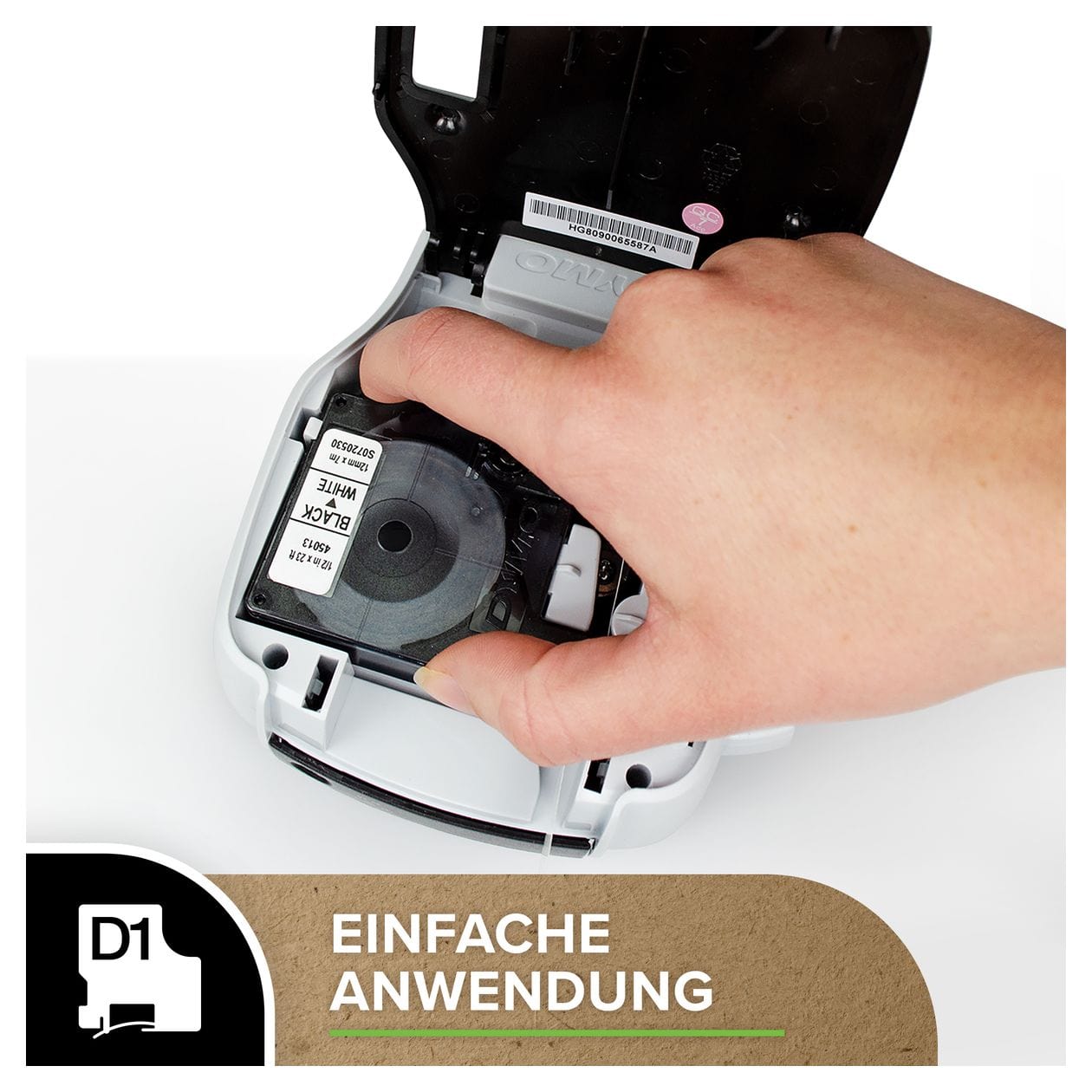 DYMO Original D1-Etikettenband | schwarz auf grün | 19 mm x 7 m | selbstklebendes Schriftband | für LabelManager-Beschriftungsgerät 