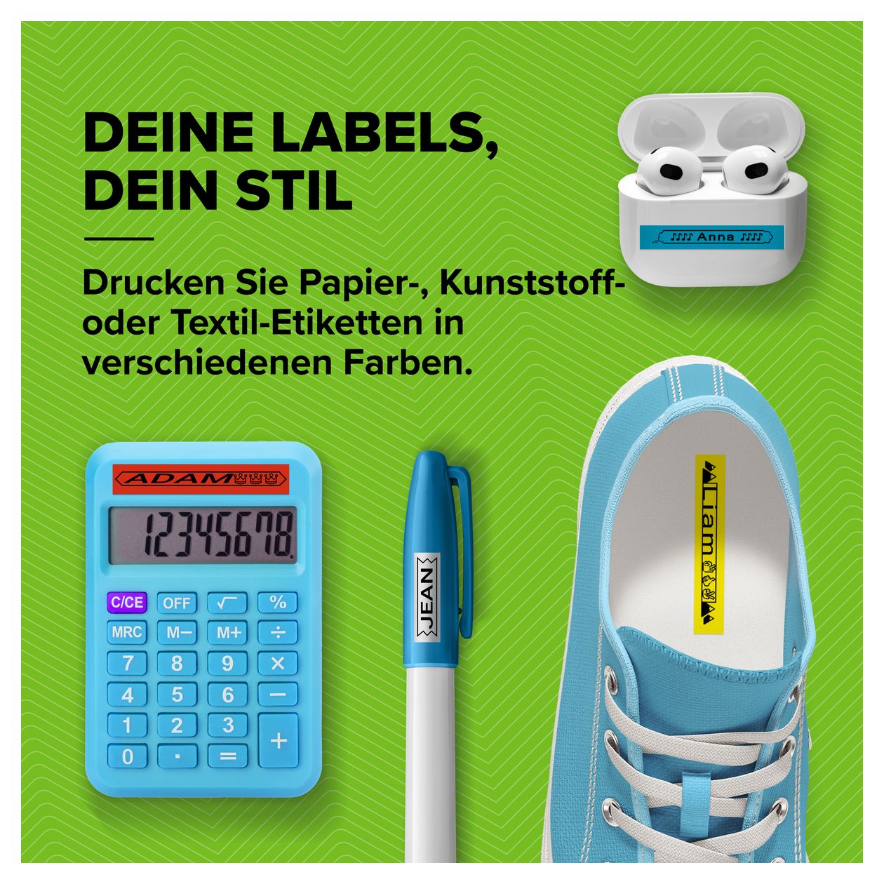 DYMO Original LetraTag Bügeletiketten | schwarz auf weiß | 12 mm x 2 m | Stoffetikettenband für LetraTag-Beschriftungsgerät 
