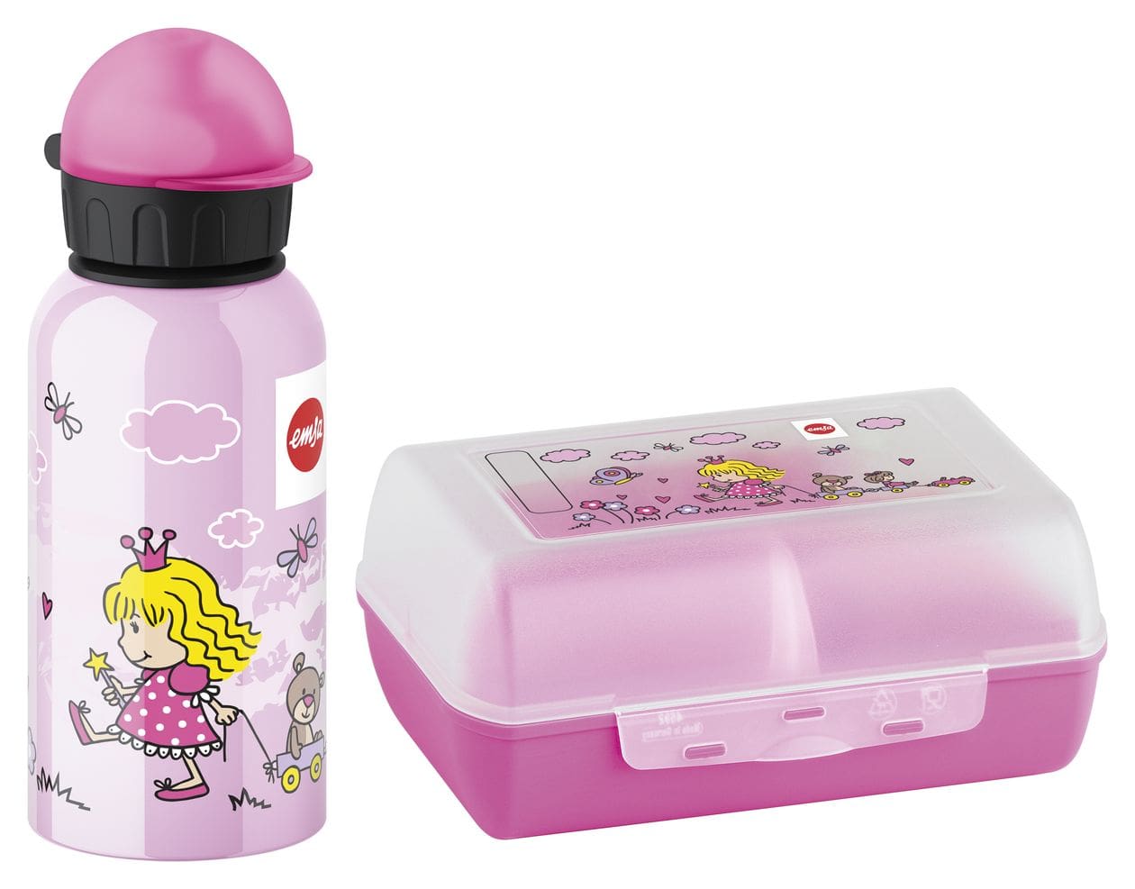 Kids Tritan Set Trinkflasche und Brotdose Princess  (Pink) 