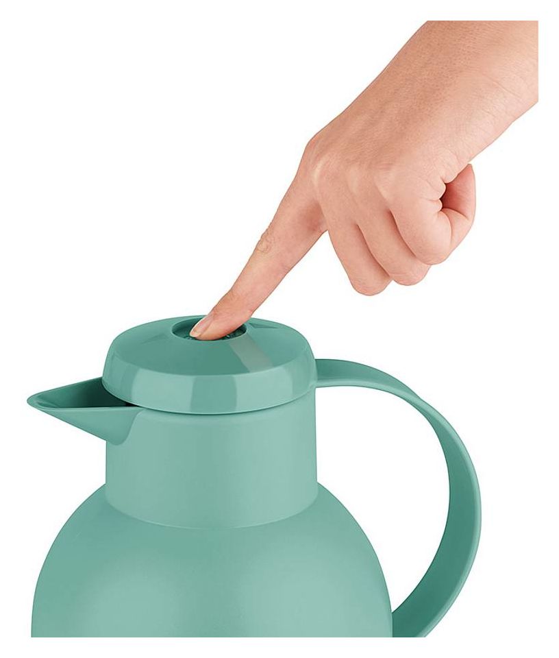 SAMBA Quick Press Isolierkanne 1,0l Glas-Isolierkolben  (Grün) 