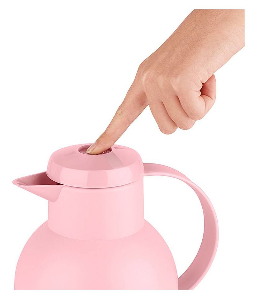 SAMBA Quick Press Isolierkanne 1,0l Glas-Isolierkolben  (Pink) 