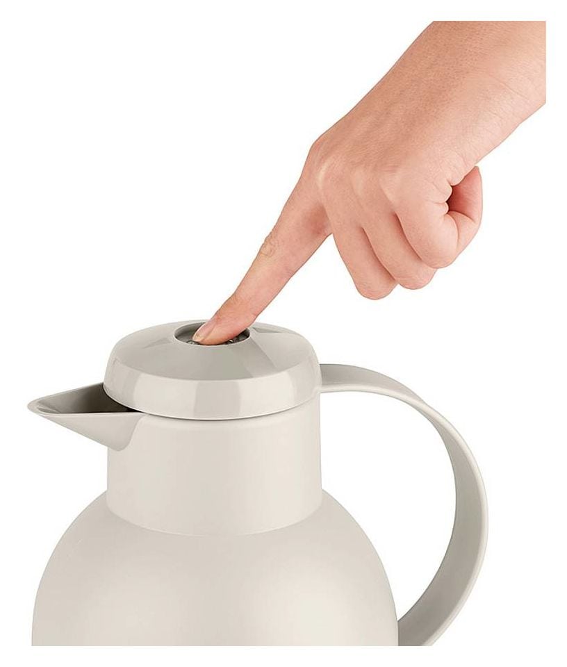 SAMBA Quick Press Isolierkanne 1,0l Glas-Isolierkolben  (Grau) 