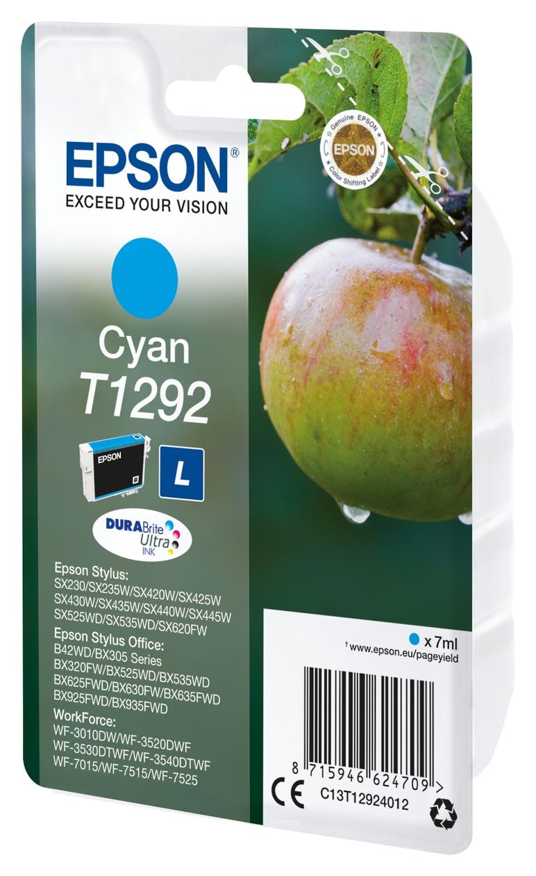T1292 C13T12924012 originale Druckerpatronen Cyan 7 ml 