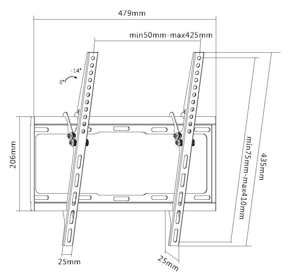 650311 Wand Halterung bis 139,7 cm (55") 35 kg 