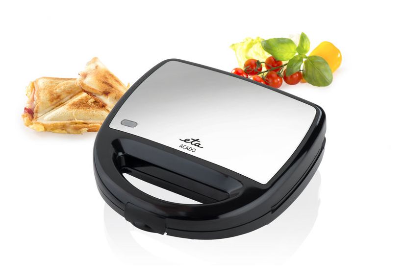 Acado Sandwichmaker 750 W für 4 Sandwiches  (Schwarz, Edelstahl) 