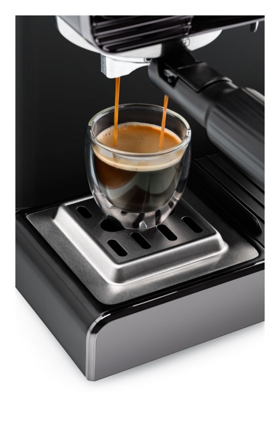 Aromico Siebträger Kaffeemaschine 20 bar 1350 W  (Schwarz) 