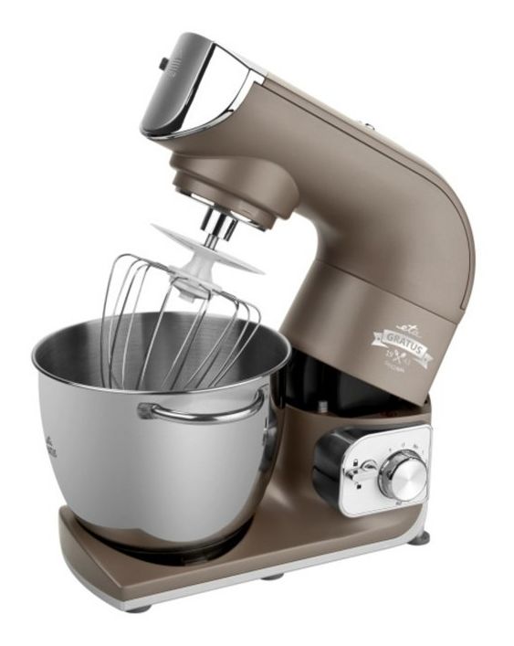 Gratus 1200 W Küchenmaschine 5,5 l  (Edelstahl, Titan) 