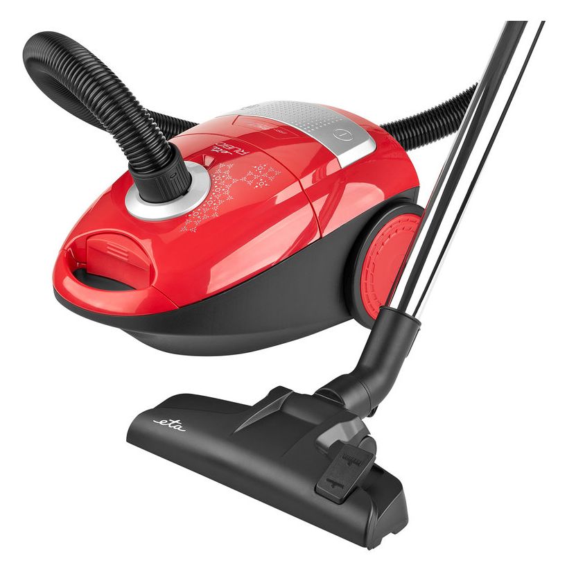 Rubio Bodenstaubsauger mit Staubbeutel 850 W HEPA (Schwarz, Rot, Silber) 