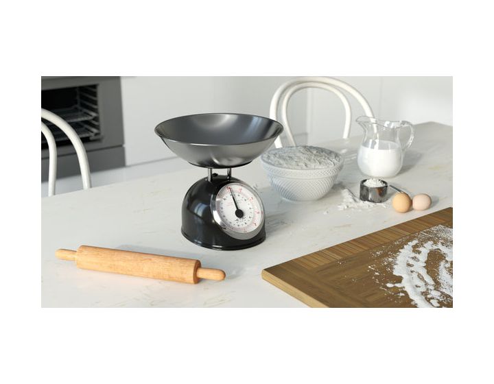 Storio Mechanische Küchenwaage bis 5 kg Genauigkeit 25 g  (Schwarz) 