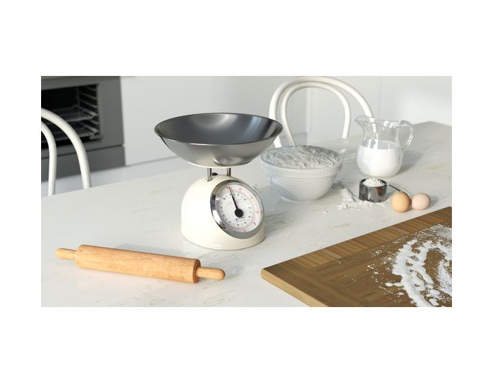 Storio Mechanische Küchenwaage bis 5 kg Genauigkeit 25 g  (Beige) 