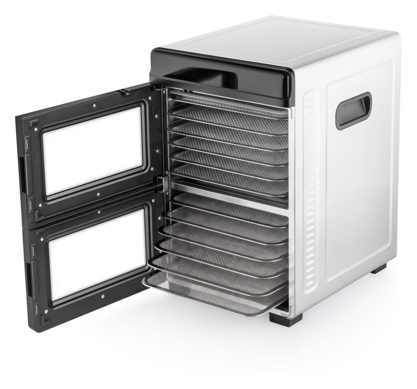 Vital Air Dual Dörrautomat 1100 W Timer 48 h 12 Dörrgitter  (Grau/Schwarz) 