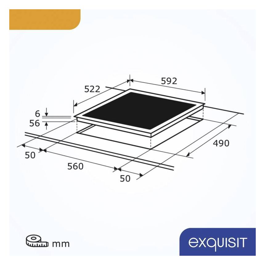 EKI600-SF-BR-380 autarkes 59.4 cm Induktions Kochfeld/Herdplatte 4 Zone(n) 