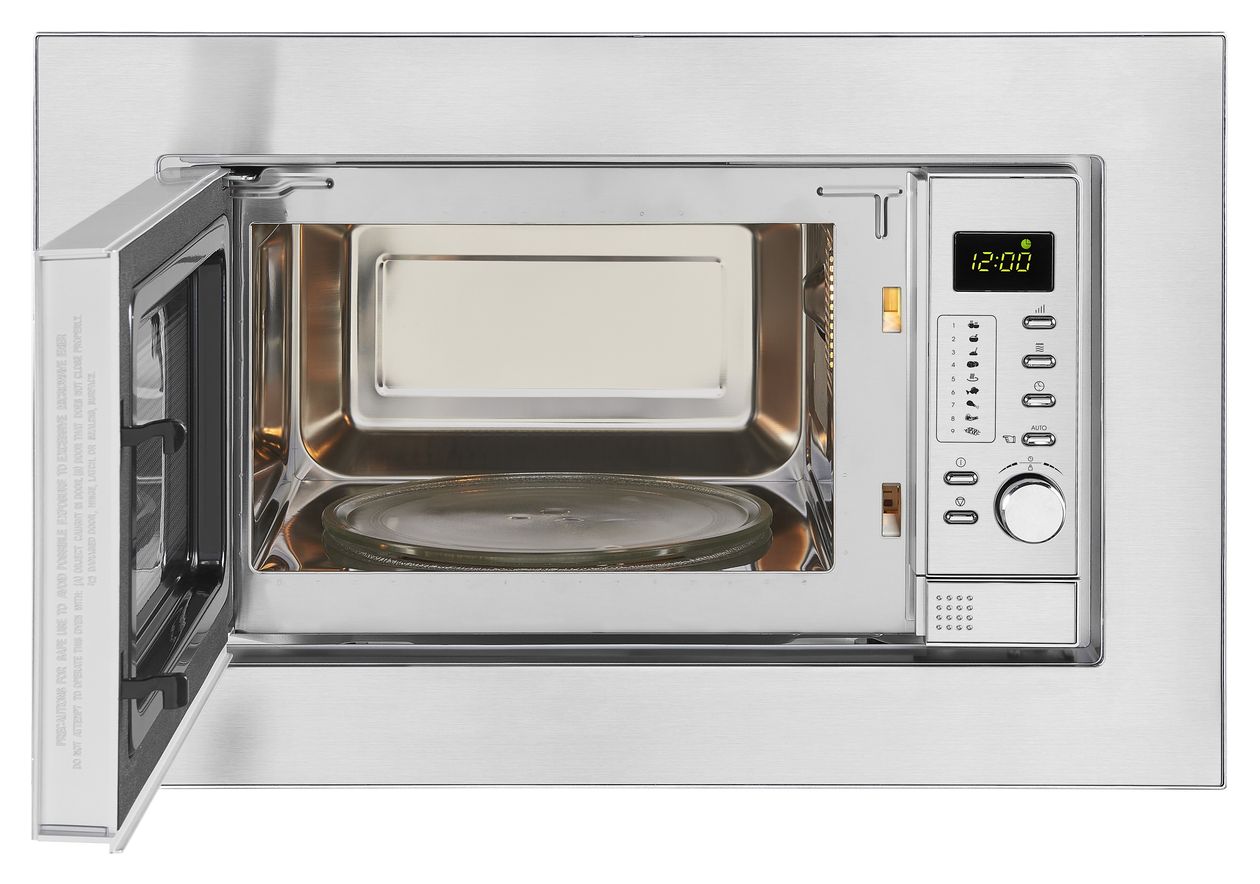 EMW19-7G Einbau-Mikrowelle 1200 W Größe: klein 5 Stufen Grill (Silber) 