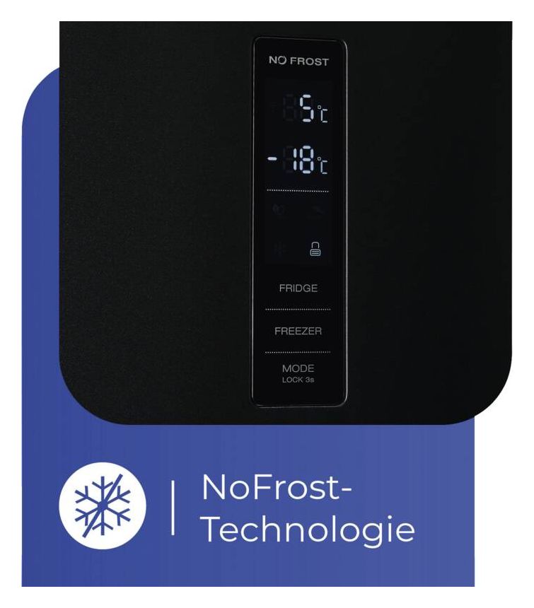 KGC350-105-NF-040C 243 l / 104 l Kühl-Gefrierkombi freistehend NoFrost 162 kWh Jahr  (Schwarz) 