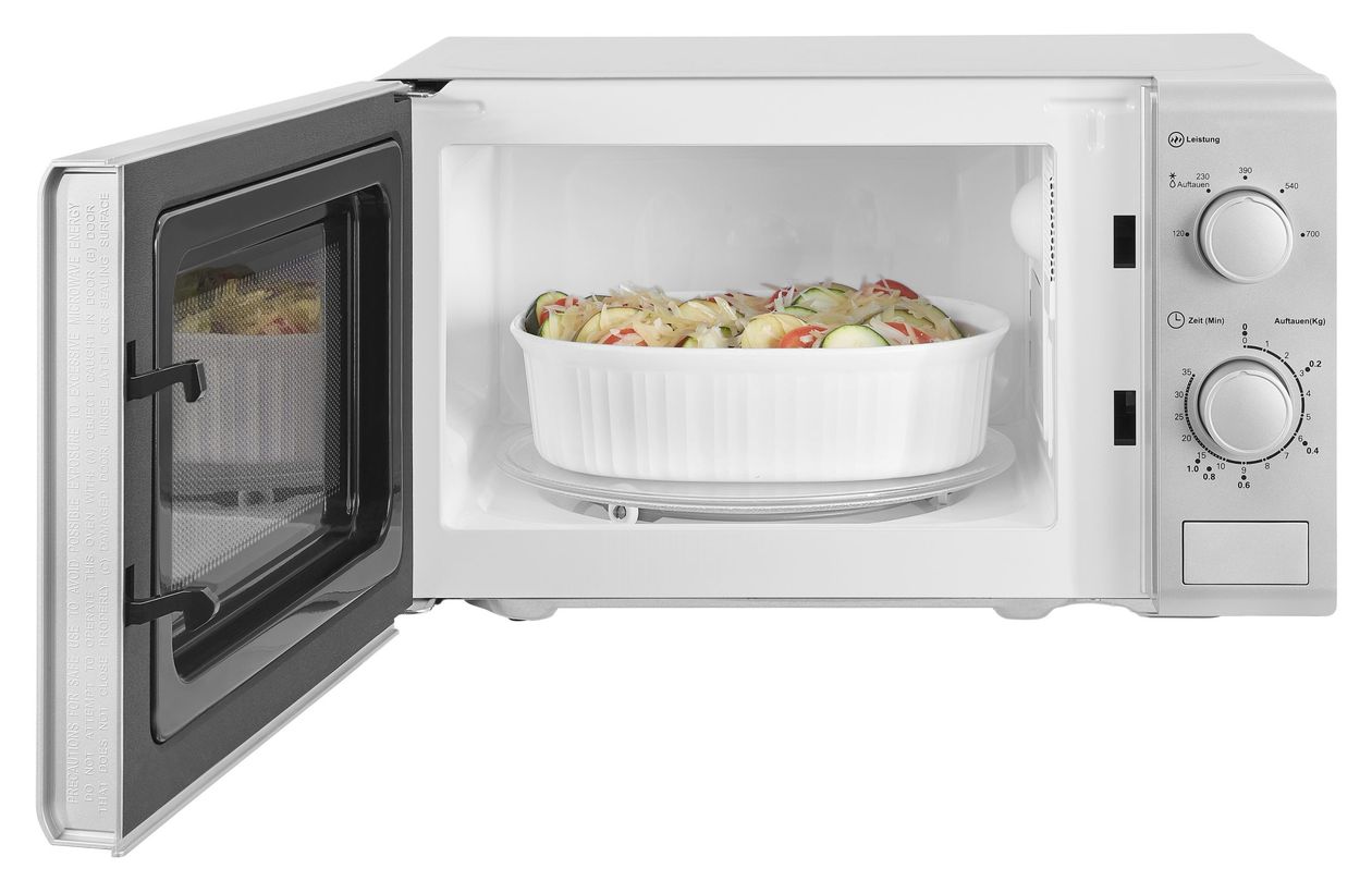 MW900-030 Freistehende Mikrowelle 700 W Größe: klein 5 Stufen  (Silber) 