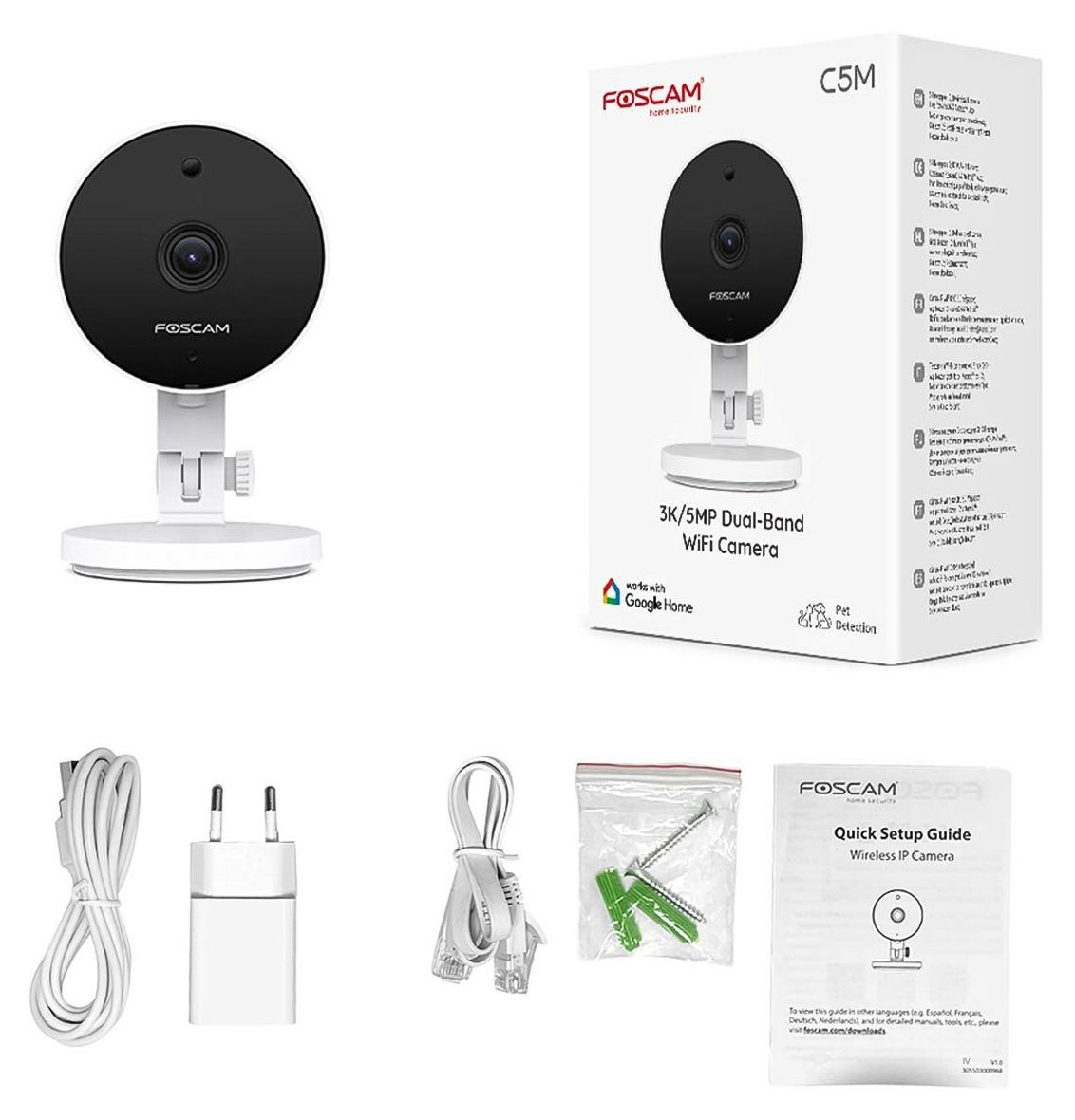 C5M 3072 x 1728 Pixel Innen Nachtsicht  (Weiß) 