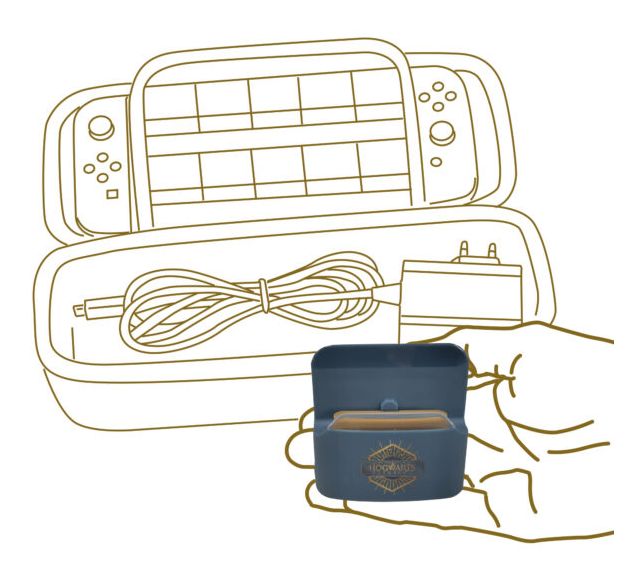 Play & Charge Dock Hogwarts Legacy Nintendo Switch  (Blau, Gelb) 