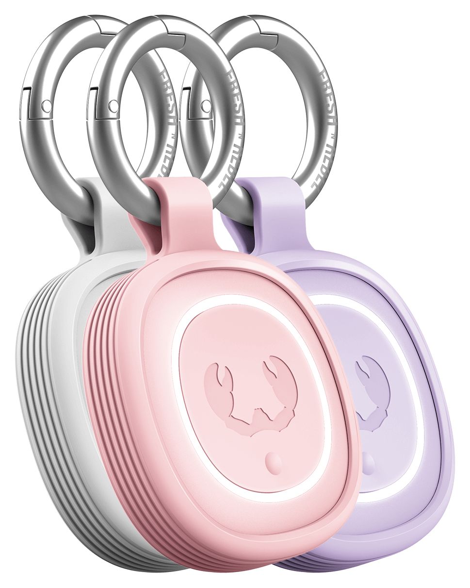 185816 Schlüsselfinder 4er Set Apple Find My, Google's Find Hub (Weiß, Pink, Violett) 