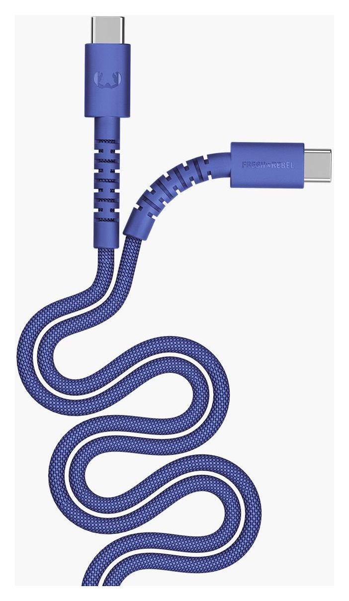 2CCC201TB Rundkabel USB C auf USB C Männlich bis 100 W 2 m  (Blau) 