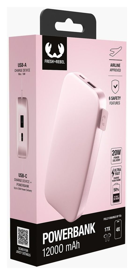 2PB12100PP 12000 mAh Powerbank USB Typ-C  (Pink) 
