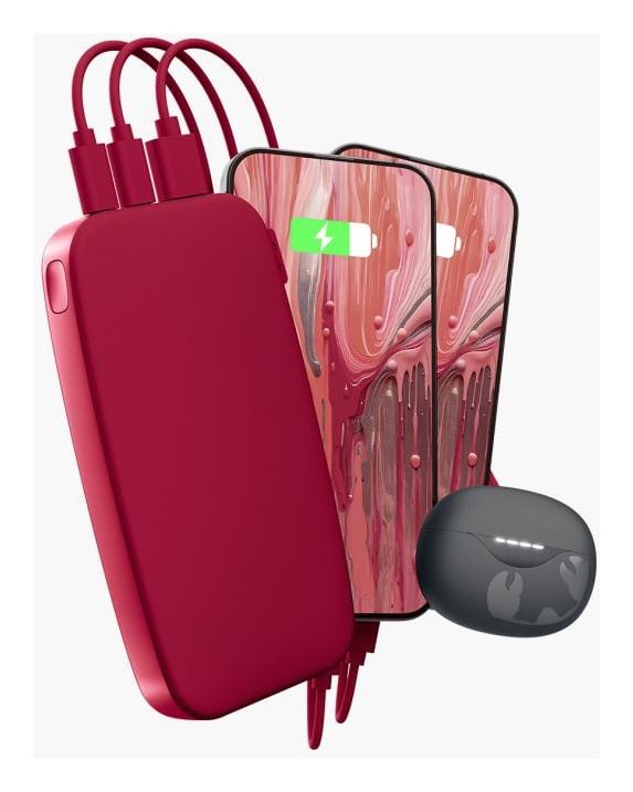 2PB18100BR 18000 mAh Powerbank USB Typ-C  (Beere, Rot) 