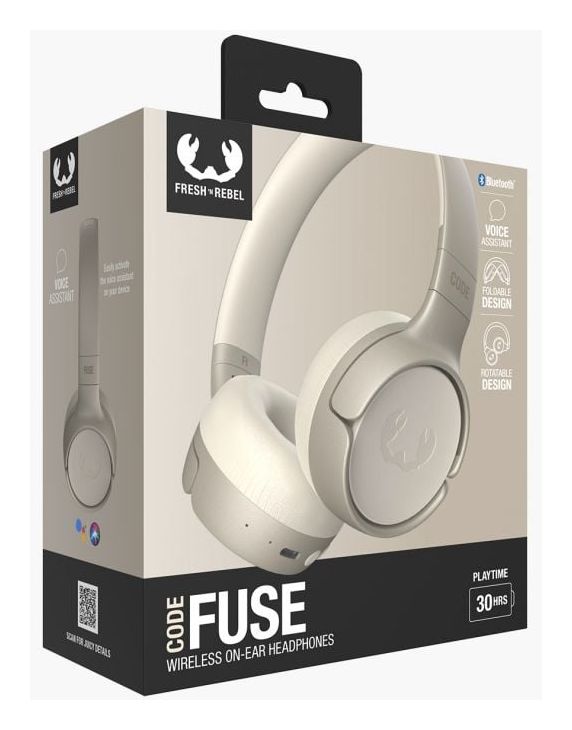 Code Fuse Ohraufliegender Bluetooth Kopfhörer kabellos 30 h Laufzeit USB Typ-C  (Sand) 